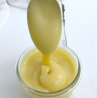 A spoonful of lemon curd.
